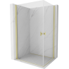 Mexen Mist-B Duo cabine de douche battante 85 x 80 cm, transparent, or brossé - 8A2-085-080-55-00