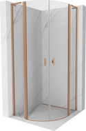 Mexen Mist L cabine de douche demi-circulaire pivotante 90 x 90 cm, transparent, cuivre brossé - 8A32L-090-090-65-00
