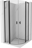 Mexen Mist L cabine de douche semi-circulaire pivotante 80 x 80 cm, transparent, noir - 8A32L-080-080-70-00