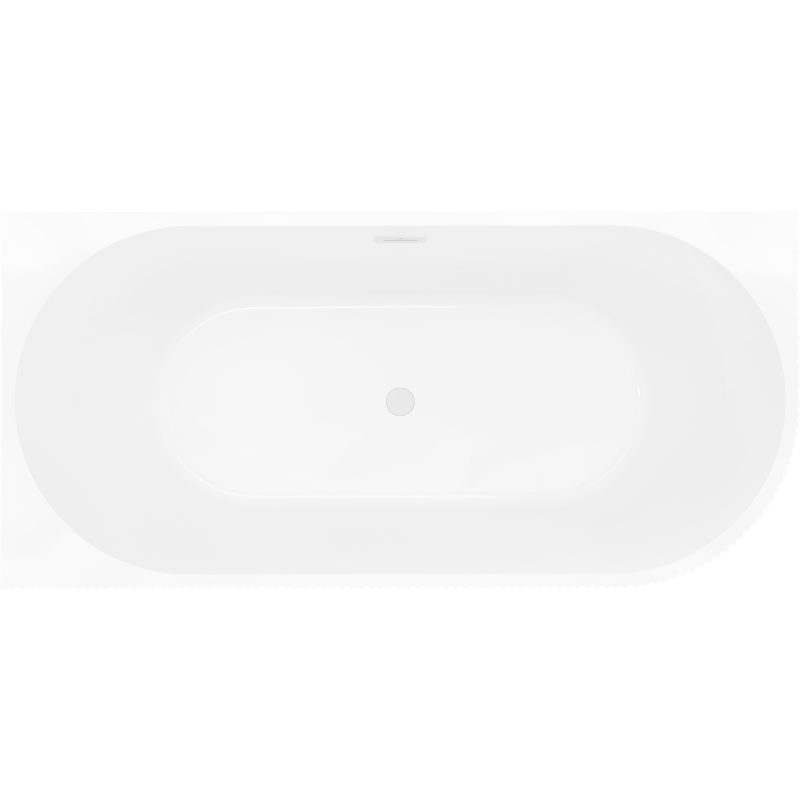 Mexen Silo baignoire autoportante d'angle gauche rainurée 150 x 75 cm, blanc/gris, trop-plein blanc - 52891507562L-20