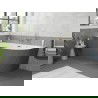 Mexen Silo baignoire autoportante d'angle gauche rainurée 150 x 75 cm, blanche/grise, trop-plein doré - 52891507562L-50