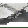 Mexen Silo baignoire autoportante d'angle gauche rainurée 150 x 75 cm, blanc/gris, trop-plein or brossé - 52891507562L-55