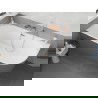 Mexen Silo baignoire autoportante d'angle gauche cannelée 150 x 75 cm, blanc/gris, trop-plein or rose - 52891507562L-60