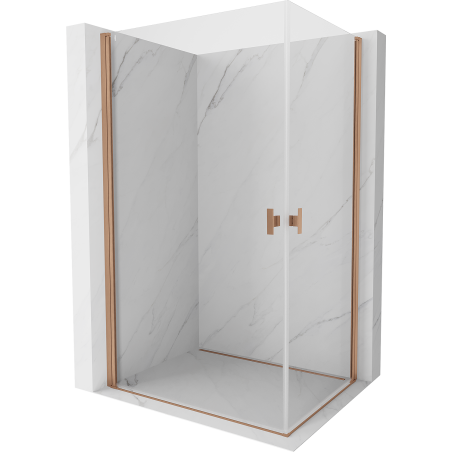 Mexen Mist-B Duo cabine de douche battante 75 x 70 cm, transparent, cuivre brossé - 8A2-075-070-65-00