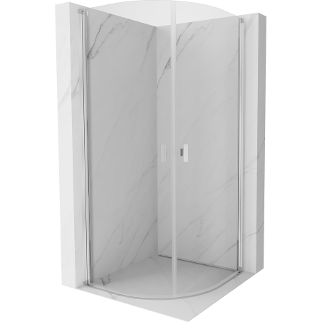 Cabine de douche semi-circulaire pivotante Mexen Mist 80 x 80 cm, transparent, chrome - 8A31-080-080-01-00