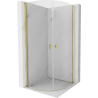 Mexen Mist cabine de douche demi-circulaire pivotante 70 x 70 cm, transparent, or - 8A31-070-070-50-00
