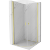 Mexen Mist cabine de douche semi-circulaire pivotante 70 x 70 cm, transparent, or brossé - 8A31-070-070-55-00
