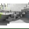 Mexen Silo baignoire autoportante d'angle gauche rainurée 150 x 75 cm, blanc/gris, trop-plein noir - 52891507562L-70