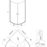 Cabine de douche demi-circulaire pivotante Mexen Mist 80 x 80 cm, transparent, cuivre brossé - 8A31-080-080-65-00