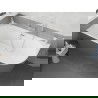 Mexen Silo baignoire autoportante d'angle gauche rainurée 150 x 75 cm, blanc/gris, trop-plein nickel brossé - 52891507562L-97