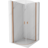 Mexen Mist cabine de douche semi-circulaire pivotante 90 x 90 cm, transparent, cuivre brossé - 8A31-090-090-65-00