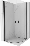 Mexen Mist cabine de douche semi-circulaire pivotante 80 x 80 cm, transparent, noir - 8A31-080-080-70-00