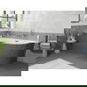 Mexen Silo baignoire autoportante d'angle gauche striée 170 x 80 cm, blanc/gris, trop-plein chromé - 52891708062L-01