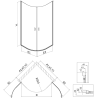 Mexen Mist cabine de douche semi-circulaire pivotante 90 x 90 cm, transparent, noir - 8A31-090-090-70-00