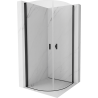 Mexen Mist cabine de douche semi-circulaire pivotante 90 x 90 cm, transparent, noir - 8A31-090-090-70-00
