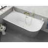 Mexen Silo baignoire autoportante d'angle gauche rainurée 170 x 80 cm, blanc/gris, trop-plein or brossé - 52891708062L-55