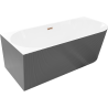 Mexen Silo baignoire autoportante d'angle gauche cannelée 170 x 80 cm, blanc/gris, trop-plein or rose - 52891708062L-60