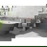 Mexen Silo baignoire autoportante d'angle gauche rainurée 170 x 80 cm, blanche/grise, trop-plein or rose - 52891708062L-60