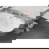 Mexen Silo bain en îlot d'angle gauche cannelé 170 x 80 cm, blanc/gris, trop-plein cuivre brossé - 52891708062L-65