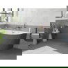 Mexen Silo bain en îlot d'angle gauche cannelé 170 x 80 cm, blanc/gris, trop-plein cuivre brossé - 52891708062L-65