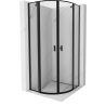 Mexen Mist cabine de douche semi-circulaire pivotante 100 x 100 cm, cadre noir, noir - 8A32-100-100-70-70
