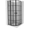 Mexen Mist cabine de douche semi-circulaire pivotante 100 x 100 cm, grille noire, noir - 8A32-100-100-70-77