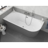 Mexen Silo baignoire autoportante d'angle gauche rainurée 170 x 80 cm, blanc/gris, trop-plein gun metal - 52891708062L-95