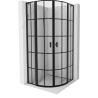 Mexen Mist L cabine de douche quart de cercle pivotante 100 x 100 cm, grille noire, noir - 8A32L-100-100-70-77