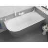 Mexen Silo baignoire autoportante d'angle droit rainurée 150 x 75 cm, blanche/grise, trop-plein blanc - 52891507562P-20