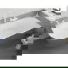 Mexen Silo baignoire autoportante d'angle droite rainurée 150 x 75 cm, blanche/grise, trop-plein blanc - 52891507562P-20