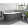 Mexen Silo baignoire autoportante d'angle droit rainurée 150 x 75 cm, blanche/grise, trop-plein blanc - 52891507562P-20