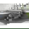 Mexen Silo baignoire autoportante d'angle droite rainurée 150 x 75 cm, blanche/grise, trop-plein blanc - 52891507562P-20