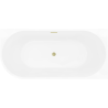 Mexen Silo baignoire îlot d'angle droit rainurée 150 x 75 cm, blanc/gris, trop-plein or brossé - 52891507562P-55