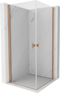 Mexen Mist-B Duo cabine de douche pivotante 95 x 95 cm, transparent, cuivre brossé - 8A2-095-095-65-00