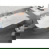 Mexen Silo baignoire autoportante d'angle droite rainurée 150 x 75 cm, blanche/grise, trop-plein or rose - 52891507562P-60