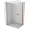 Mexen Mist-B Duo cabine de douche pivotante 100 x 100 cm, transparent, cuivre brossé - 8A2-100-100-65-00