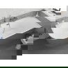 Mexen Silo baignoire autoportante d'angle droit rainurée 150 x 75 cm, blanc/gris, trop-plein gun gray brossé - 52891507562P-66