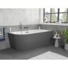 Mexen Silo baignoire autoportante d'angle droit rainurée 150 x 75 cm, blanc/gris, trop-plein gun gray brossé - 52891507562P-66