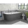 Mexen Silo baignoire autoportante d'angle droit cannelée 150 x 75 cm, blanche/grise, trop-plein en métal - 52891507562P-95