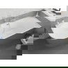 Mexen Silo baignoire îlot d'angle droite structuré 150 x 75 cm, blanc/gris, trop-plein nickel brossé - 52891507562P-97
