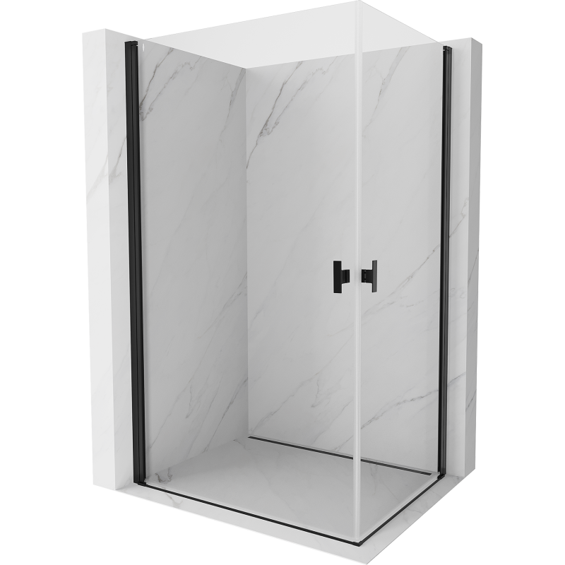 Mexen Mist-B Duo cabine de douche pivotante 100 x 70 cm, transparent, noir - 8A2-100-070-70-00