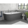 Mexen Silo baignoire îlot d'angle droit cannelée 170 x 80 cm, blanche/grise, trop-plein chromé - 52891708062P-01