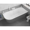 Mexen Silo baignoire autoportante d'angle droite cannelée 170 x 80 cm, blanche/grise, trop-plein blanc - 52891708062P-20