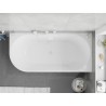 Mexen Silo baignoire autoportante d'angle droite cannelée 170 x 80 cm, blanche/grise, trop-plein blanc - 52891708062P-20