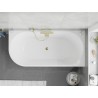 Mexen Silo baignoire autoportante d'angle droite rainurée 170 x 80 cm, blanche/grise, trop-plein doré - 52891708062P-50