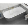 Mexen Silo baignoire autoportante d'angle droite rainurée 170 x 80 cm, blanc/gris, trop-plein or brossé - 52891708062P-55