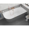 Mexen Silo baignoire autoportante d'angle droite rainurée 170 x 80 cm, blanc/gris, trop-plein or rose - 52891708062P-60