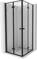 Mexen Mist-F Duo cabine de douche pliante 120 x 120 cm, cadre noir, noir - 8A6-120L-120P-70-70