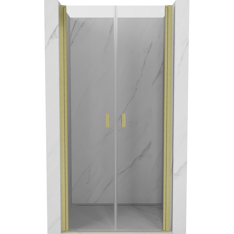Mexen Mist porte de douche pivotante 85 cm, transparent, or brossé - 8A7-085-000-55-00