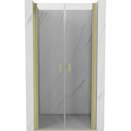 Mexen Mist porte de douche pivotante 85 cm, transparent, or brossé - 8A7-085-000-55-00